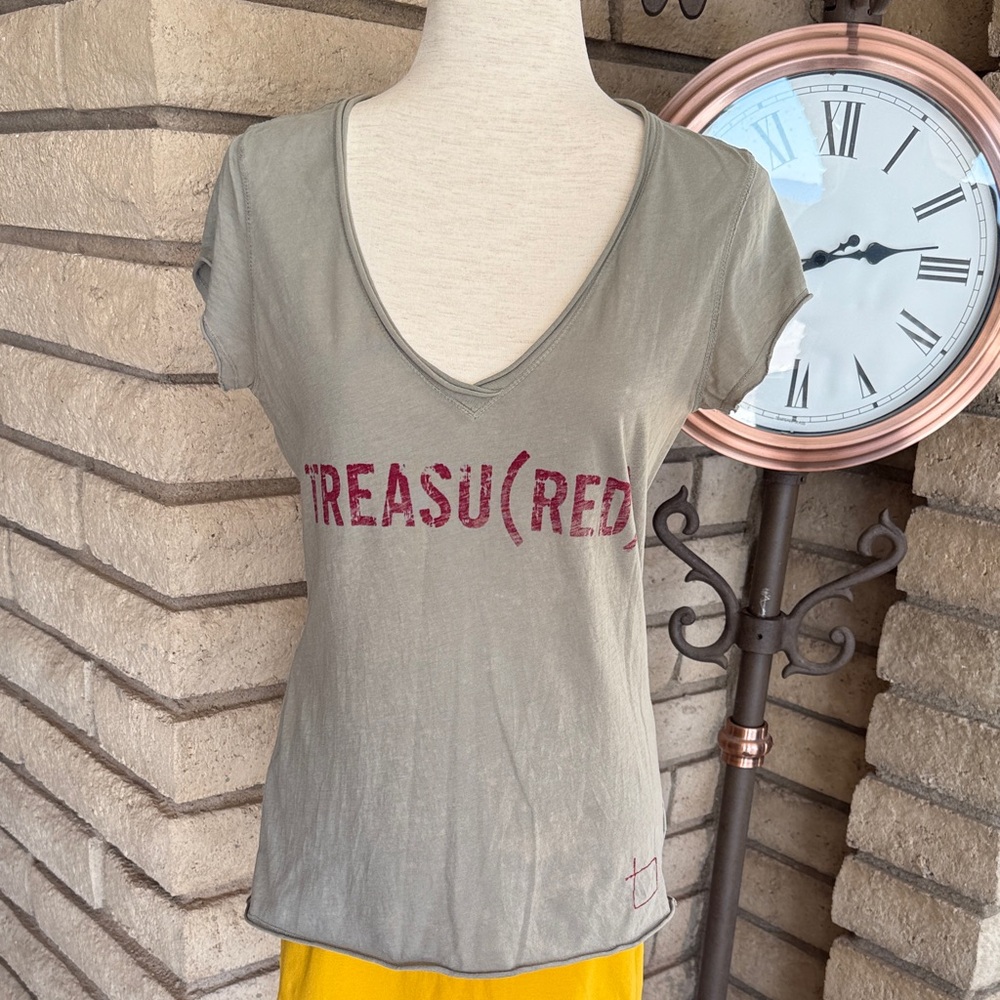 TREASURED Olive Graphic Tee